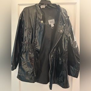 Neutral Zone rain jacket, shiny black polyester, large